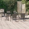 vidaXL 7 Piece Garden Dining Set with Cushions Black and Grey Poly Rattan