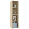 vidaXL Book Cabinet/TV Cabinet Sonoma Oak 36x30x143 cm Engineered Wood