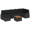 vidaXL Garden Sofa Set 8 pcs Black Poly rattan