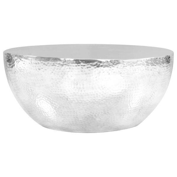 vidaXL Coffee Table Hammered Aluminium 70x30 cm Silver