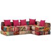vidaXL 4-Seater Modular Pouffe Patchwork Fabric