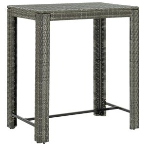 vidaXL Garden Bar Table Grey 100x60,5x110,5 cm Poly Rattan