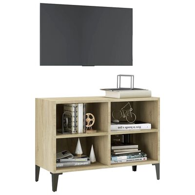 vidaXL TV Cabinet with Metal Legs Sonoma Oak 69.5x30x50 cm