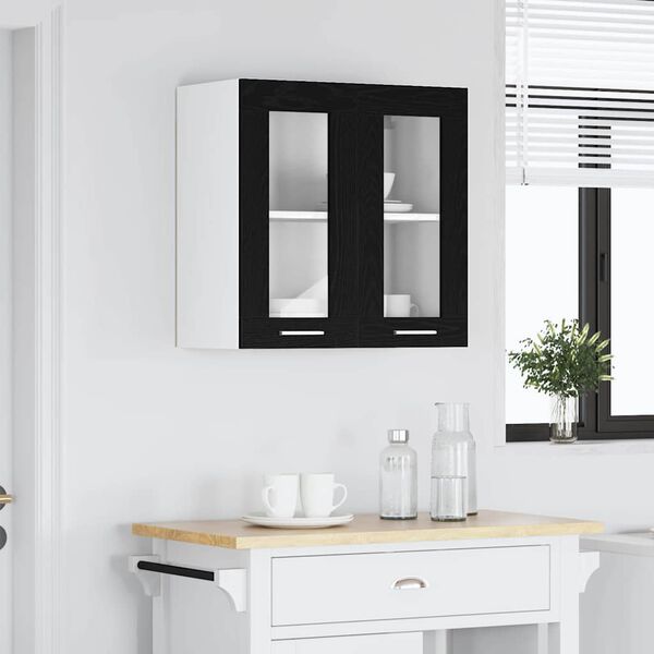 vidaXL Hanging Cabinet Black Oak 60 x 31 x 60 cm Engineered Wood