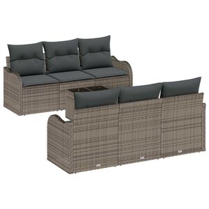 vidaXL Garden Sofa Set Grey 55 x 55 x 37 cm Poly Rattan