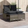 vidaXL 4 Piece Garden Sofa Set with Cushions Grey Poly Rattan