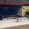 vidaXL 11 Piece Garden Lounge Set with Cushions White Pinewood