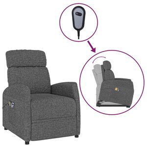 vidaXL Stand up Massage Chair Dark Grey Fabric