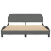 vidaXL Bed Frame "Dover" Dark Grey 152x203 cm Queen Fabric