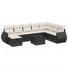 vidaXL 8 Piece Garden Sofa Set with Cushions Black Poly Rattan
