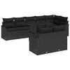 vidaXL Garden Sofa Set with Cushion Manual 9 pcs Black Poly Rattan