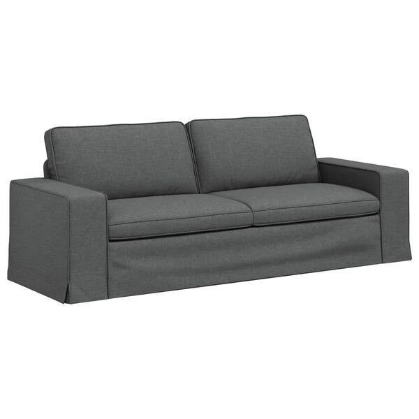 vidaXL Sofa Dark Grey 222 x 80 x 82 cm Fabric