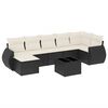 vidaXL 8 Piece Garden Sofa Set with Cushions Black Poly Rattan