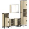 vidaXL 4 Piece Bathroom Furniture Set Sonoma Oak Engineered Wood