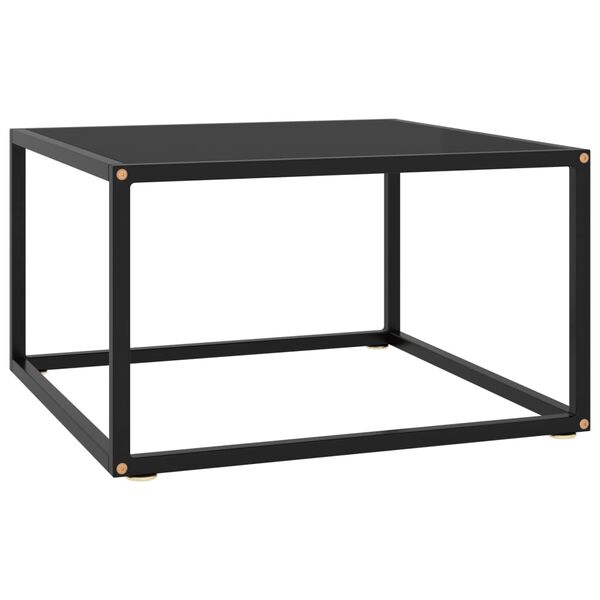 vidaXL Coffee Table Black with Black Glass 60x60x35 cm