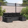 vidaXL Garden Sofa Set with Cushion with Storage 6 pcs Poly Rattan