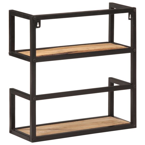 vidaXL Wall Shelf 55x20x55 cm Solid Wood Mango and Iron