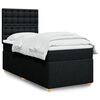 vidaXL Box Spring Bed with Mattress Black King Single Fabric