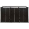vidaXL Triple Wheelie Bin Shed Black 207x80x117 cm Poly Rattan