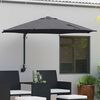 vidaXL Garden Parasol Manual Anthracite and Black 248 x 248 x 148 cm