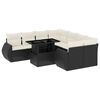 vidaXL 9 Piece Garden Sofa Set with Cushions Black Poly Rattan