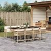 vidaXL 9 Piece Garden Dining Set with Cushions Beige Poly Rattan