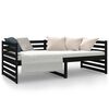vidaXL Day Bed without Mattress Black 90x190cm Solid Wood Pine
