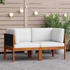 vidaXL Garden Corner Sofas 2 pcs with Cushions Wood Acacia&Rope