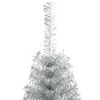 vidaXL Artificial Pre-lit Christmas Tree Silver 240 cm PET