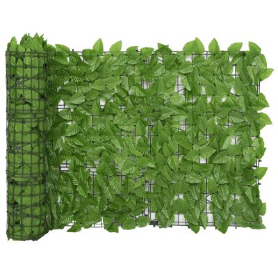 vidaXL Balcony Privacy Screen with Green Leaves 600x75 cm