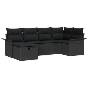 vidaXL Garden Sofa Set 6 pcs Black 55 x 55 x 37 cm Poly Rattan