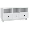 vidaXL TV Cabinet with Drawer White 102 x 34.5 x 50 cm Engineered Wood