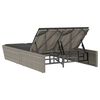 vidaXL Double Sun Lounger with Cushions Grey Poly Rattan