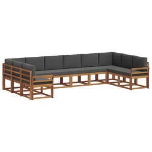 vidaXL Outdoor Sofa Set 10 pcs Natural and Anthracite