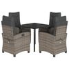 vidaXL 5 Piece Garden Dining Set with Cushions Grey Poly Rattan