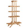 vidaXL Plant Stand | Natural Wood | Firwood | Medium | Shelving | Plant Stand
