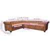 vidaXL Chesterfield Corner Sofa 6-Seater Artificial Leather Brown