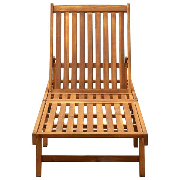 vidaXL Garden Sun Lounger with Cushion Solid Acacia Wood