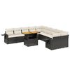 vidaXL 11 Piece Garden Sofa Set with Cushions Black Poly Rattan