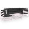 vidaXL 6 Piece Garden Lounge Set with Cushions Solid Pinewood