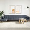 vidaXL L-shaped Sofa Bed Dark Grey 275x140x70 cm Velvet