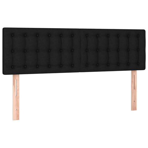 vidaXL LED Headboard Black 144 cm Fabric