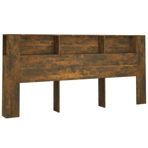 vidaXL Headboard Cabinet Smoked Oak 140x18.5x104.5 cm