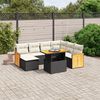 vidaXL 8 Piece Garden Sofa Set with Cushions Black Poly Rattan