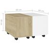 vidaXL Coffee Table White and Sonoma Oak 60x60x38 cm Engineered Wood
