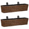 vidaXL Plant Pots 2 pcs Water Hyacinth Brown