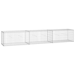 vidaXL Gabion Wall with Covers Galvanised Steel 300x50x50 cm