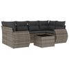 vidaXL 7 Piece Garden Sofa Set with Cushions Grey Poly Rattan