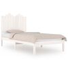 vidaXL Bed Frame without Mattress White Solid Wood Single