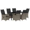 vidaXL Garden Dining Set 7 pcs Grey Poly Rattan